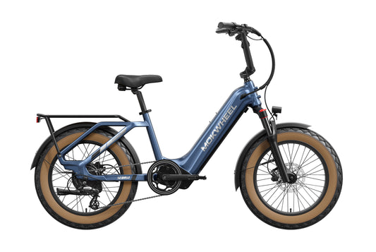 Mokwheel Scoria 2.0 in Dark Blue, side view, in store and ready to ride at eBike Super Shop San Diego