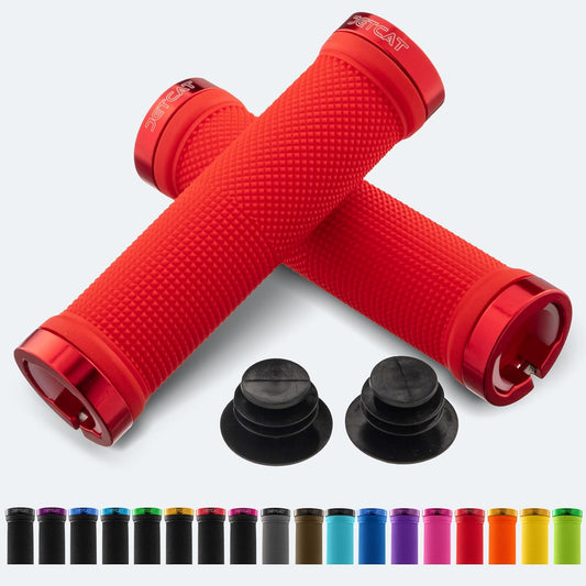 Red JETCAT eBike grips, product image, color: red, model 56