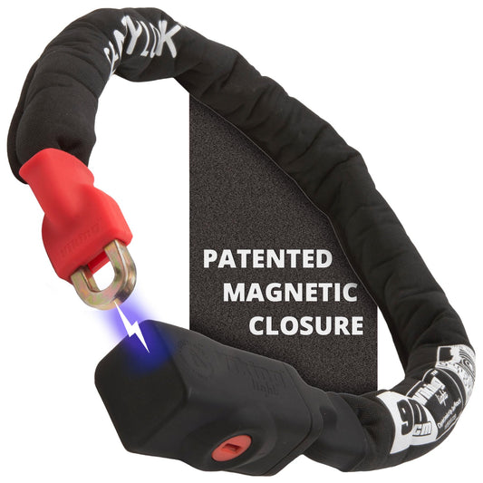 Seatylock Viking Silver 90 Patented Magnetic Bike Chain Lock with Key