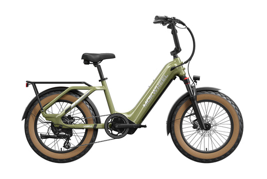 Mokwheel Scoria 2.0 in Olive Green, side view, in store and ready to ride at eBike Super Shop San Diego