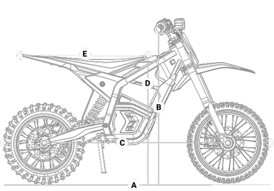 Side view of the eMOTO Yozma IN 10 electric scooter in a showroom, showcasing its sleek black frame, wide tires, and modern design features.