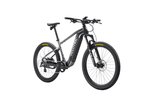 Velotric Summit 1 electric mountain bike in Space Black, side view, isolated on white background