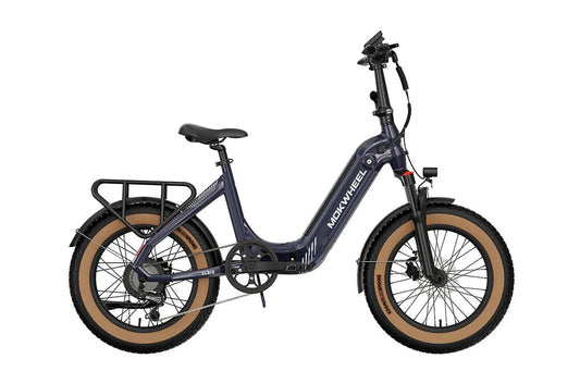 Mokwheel Slate eBike in Denim color, shown in its box, blue model, product image