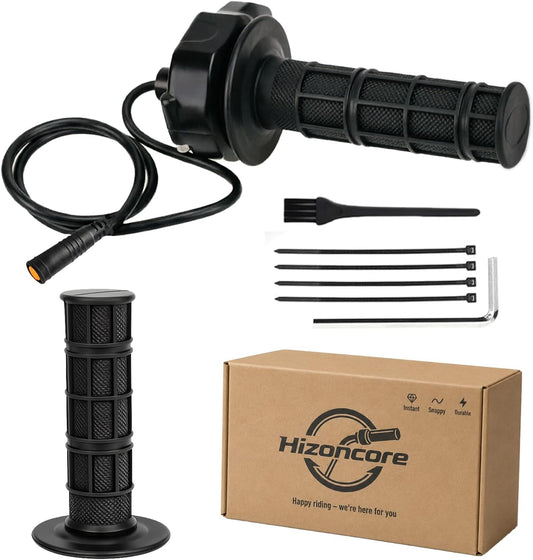 Black Super73 full twist eBike throttle with full waffle grip, product image.