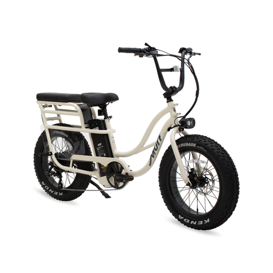 Electric bike Murf Higgs Plus in Bone color, side view, displayed against a white background.