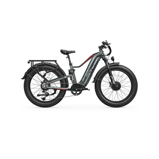 Gray Freesky Eurostar Turbo M-410 electric scooter, side view, showing sleek frame and large wheels