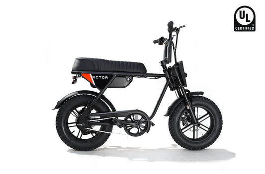 Black eBike Rictor Flexx packaged in a large box, product image for regular IoT and non-IoT models