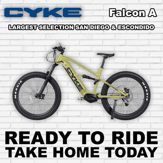 eBike Cyke Falcon A in military green, side view, displayed against a plain background