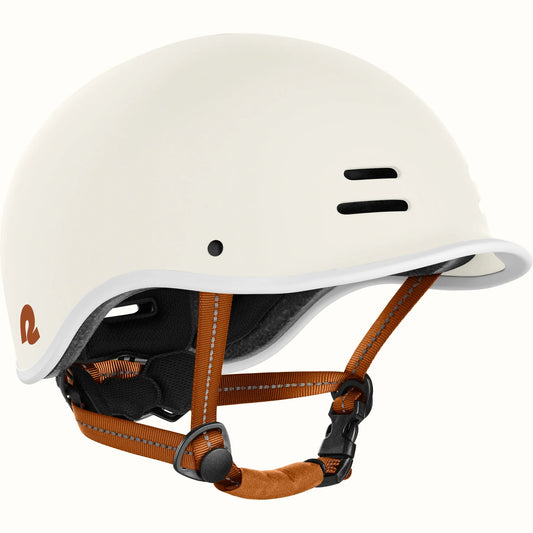 Matte eggshell Retrospec Remi eBike helmet accessory product image, side view