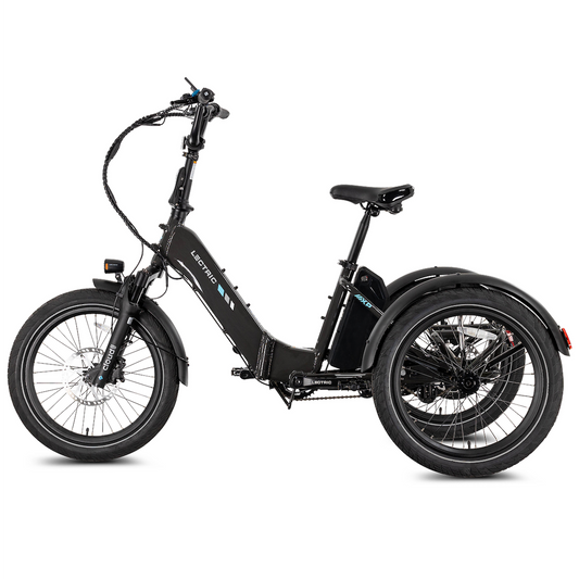 Lectric XP Trike 2 electric tricycle in Tempest Gray, side view, product image