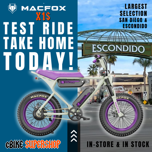 Purple Macfox X1S eBike by Bs.zay, side view, product image on white background