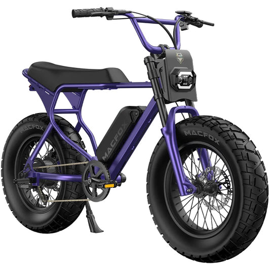 Macfox X7L eBike in Nebula Purple, side view, single bike against a white background
