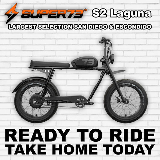 Super73 S2 Laguna electric bike in Blackout color, side view, displayed against a plain background