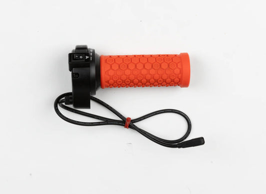 Black Super73 K1D eBike throttle with attached wiring, shown on a white background.