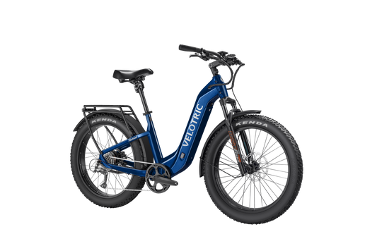 Velotric Nomad 2 eBike in Midnight Blue, Step-Thru frame, side view
