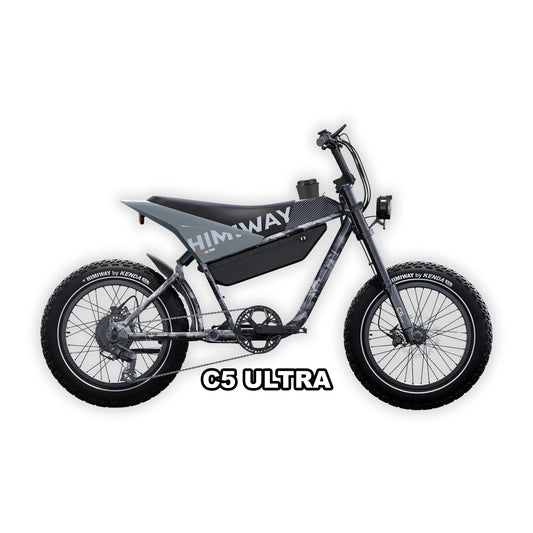 Himiway C5 Ultra eMOTO eBike in Ink Gray, side view, ready to ride, product image