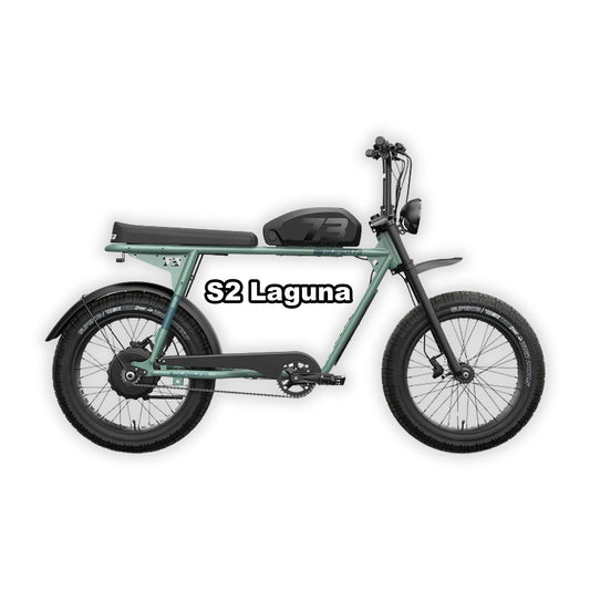 Super73 S2 Laguna eBike in green, shown in its box