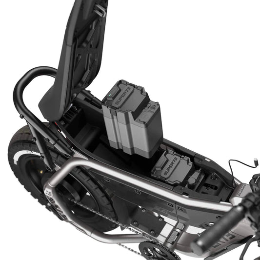 Super73 MZFT eBike in Titanium Ore color, side view, displayed against a plain background