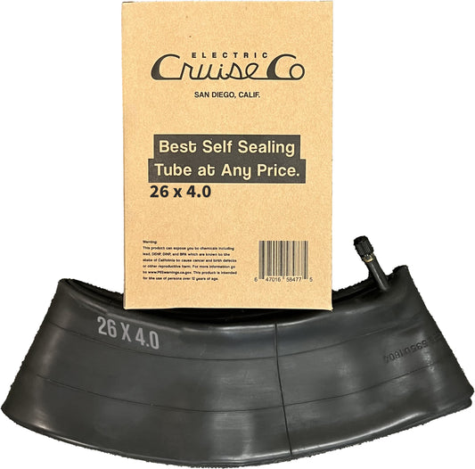 26x4 self sealing inner tube with Electric Cruise Co single pack box