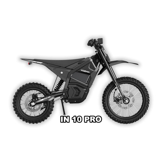 Alt text: Yozma IN10Pro eMOTO black box, a compact electronic device used for electric motorcycles, featuring a sleek black casing with labeled ports and indicator lights.