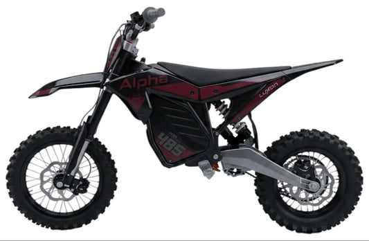 A black and red eBike Electro & Co ETM RTR Alpha electric bicycle displayed from a side angle, showing its frame, wheels, battery pack, and handlebars against a white background.