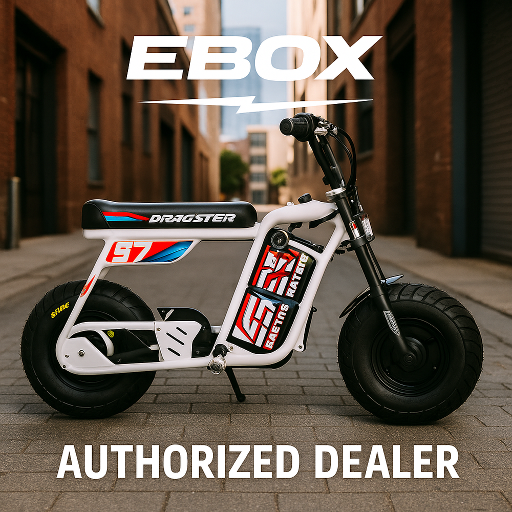 Stomp Ebox eMOTO eBikes displayed in-store and ready to ride in Escondido