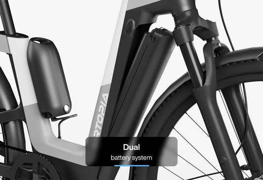 Urtopia Carbon Fusion Pro eBike in Elegant Gray, side view showcasing sleek frame design and integrated components