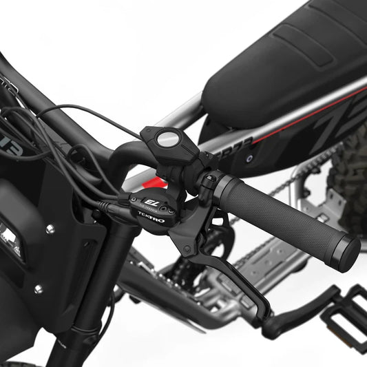 Super73 Z Adventure Series in Metallic Aluminum, side view, in store and ready to ride at eBike Super Shop San Diego