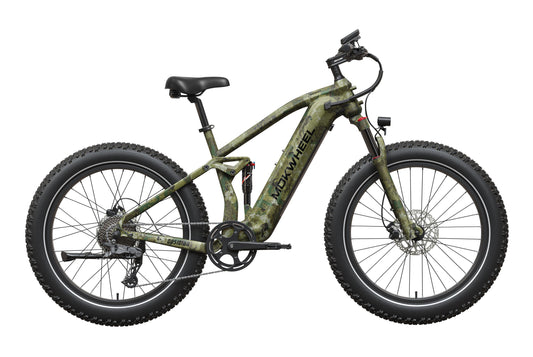 Mokwheel Obsidian 2.0 Step Over in Jungle Camo, side view, in store and ready to ride at eBike Super Shop San Diego