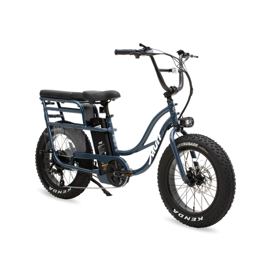 Marine blue Murf Higgs Plus eBike side view, showcasing frame design and features