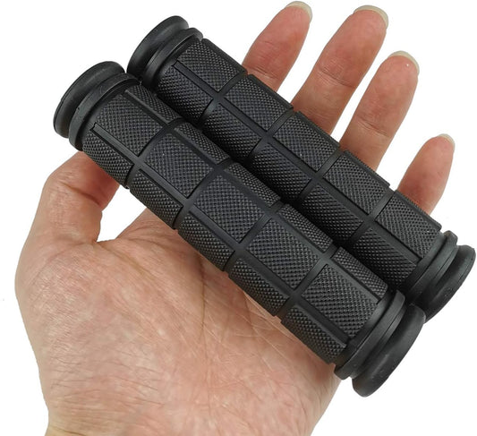 Black eBike grips, textured surface, product image on white background