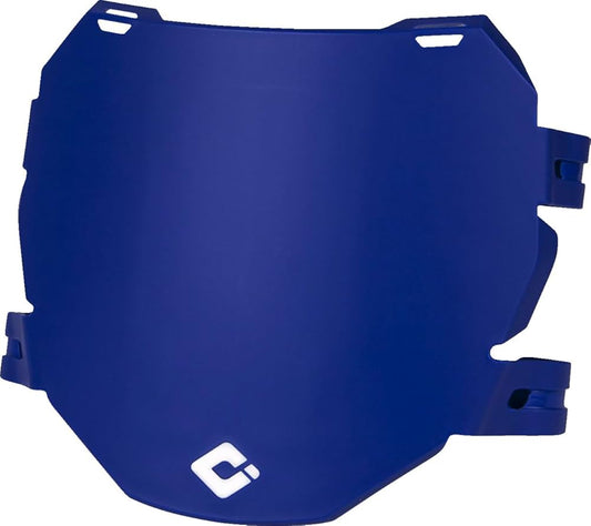 Blue ODI eMOTO downhill number plate with white "80" displayed on the front