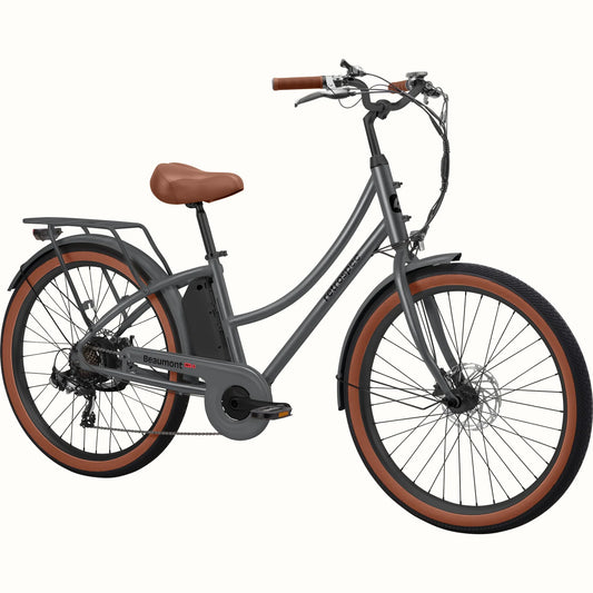 Retrospec Beaumont Rev 3 electric bike in matte graphite color, side view, against a plain background