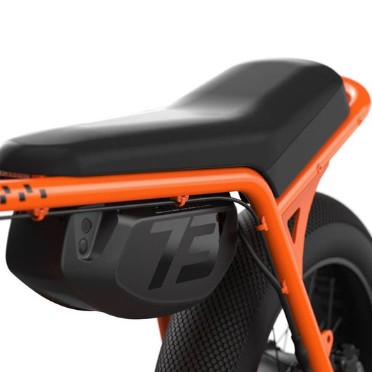 Super73 Z Miami in Astro Orange, side view, in store and ready to ride at eBike Super Shop San Diego