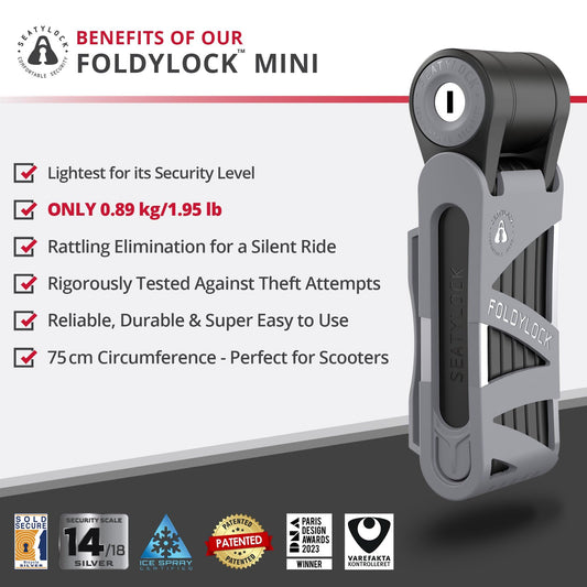 Seatylock Foldylock Mini The Lightest Certified Folding Bike Lock