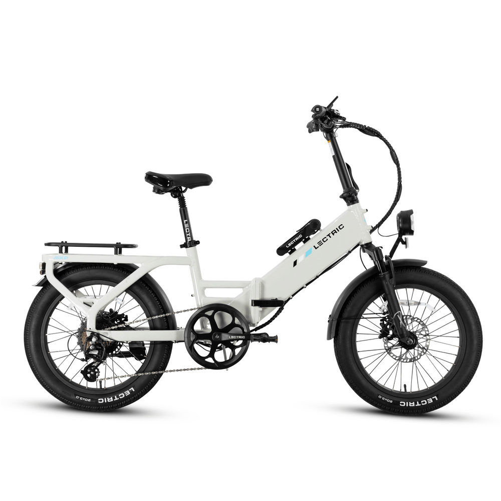 Stratus White LECTRIC XP4 500W Step-Through eBike, side view, product image