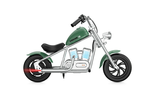 Green eMOTO Hyper Gogo Cruiser 12 Plus electric bike without training wheels, product image, model 587260