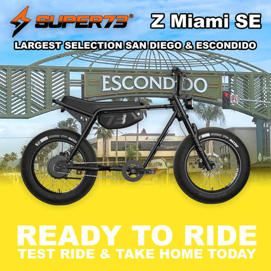 Super73 Z Miami in Blackout, side view, in store and ready to ride at eBike Super Shop San Diego