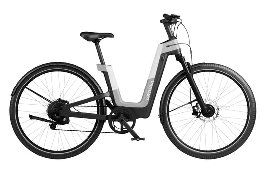 Urtopia Fusion GT eBike in Vital Orange color, shown in its box with packaging, product image highlighting the in-box contents.