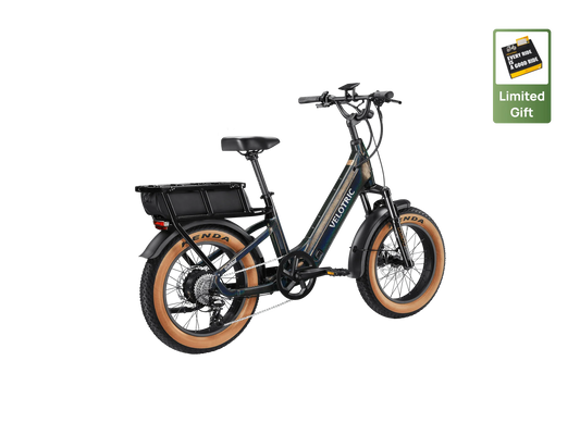Obsidian black Velotric GoMad eBike side view, showcasing sturdy frame, thick tires, and modern design.