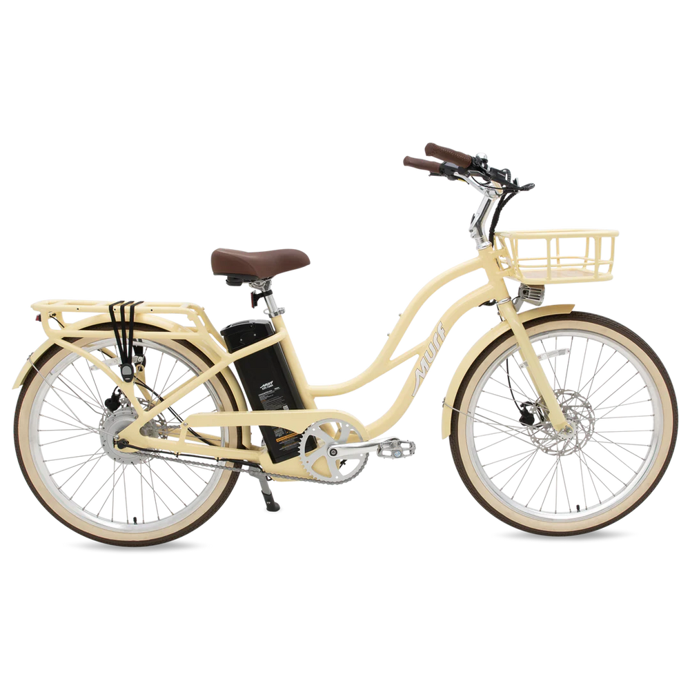 Yellow Murf Gigi 2.0 electric bike in Sunglow color, side view, isolated on white background