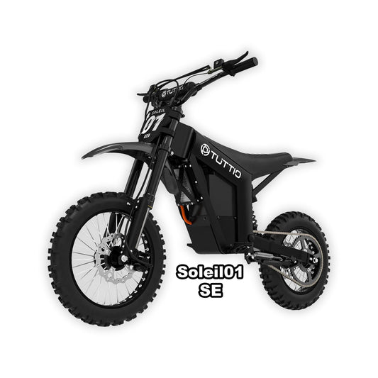 eMOTO Tuttio Soleil 01 SE electric scooter in black, shown in its box