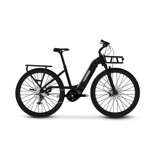 Black eBike Superhuman Moonrider in its original box, product image showing the boxed black model.