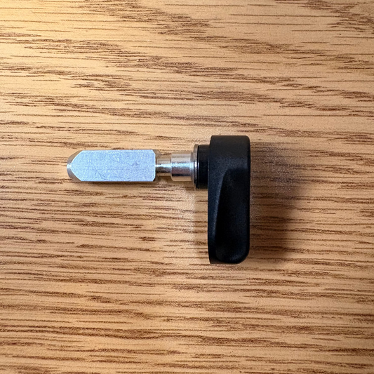 Mokwheel eBike battery release lever, close-up product image showing the lever mechanism for removing the eBike battery.