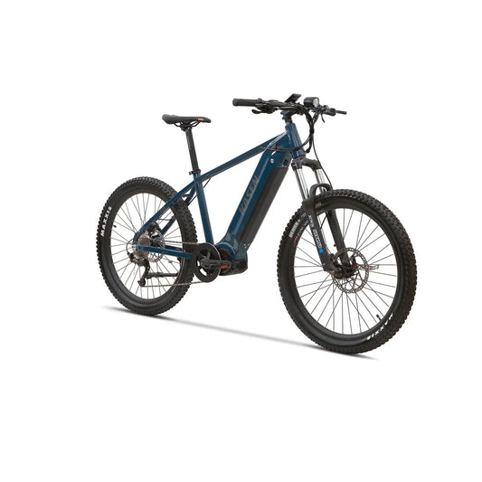 Blue Kasen K2.0 1000W eBike on a white background, ready to ride, side view