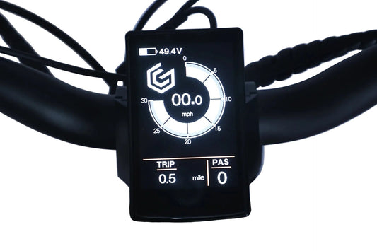 A black eBike Ghostcat F3 Class 2 electric bicycle shown from a side angle, highlighting its sturdy frame, thick tires, and integrated battery.
