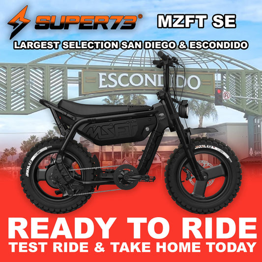Super73 MZFT in Blackout, side view, in store and ready to ride at eBike Super Shop San Diego