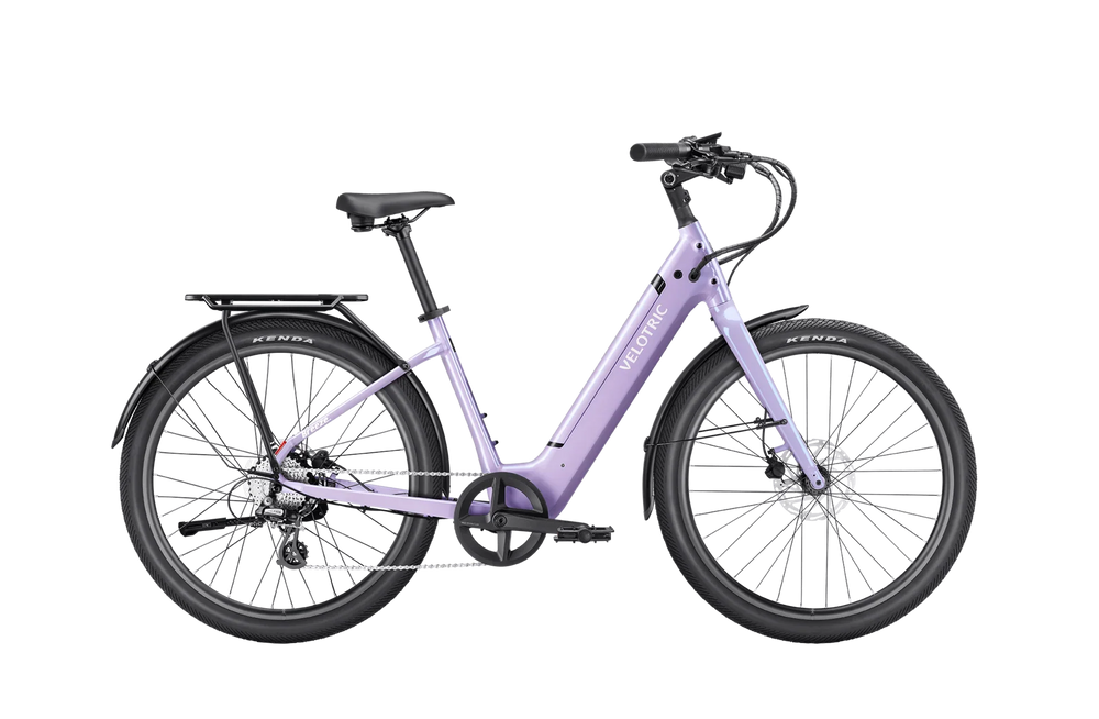 Velotric Breeze 1 eBike in Violet Haze color, regular large size, side view product image