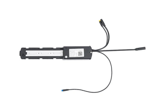 Alt text: Macfox M16 eBike controller part, rectangular black electronic component with multiple colored wires attached, displayed on a white background.