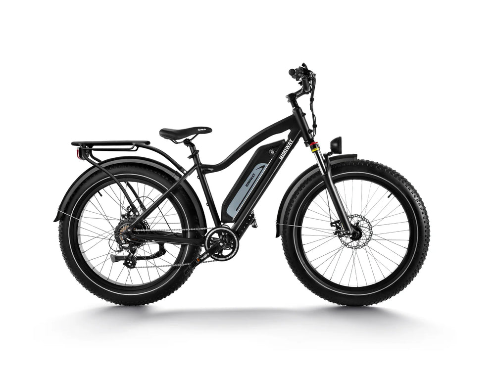Black Himiway C3 Cruiser Step Over eBike, side view, against a white background
